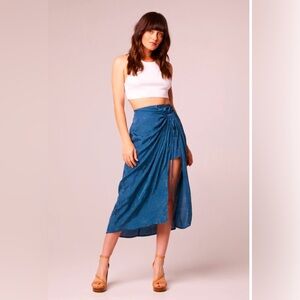 Band of the Free Deep Teal Celene Side Drape Skirt NWT